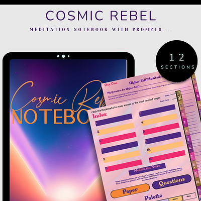 Cosmic Rebel Lead Magnet Notebook digital notebook digital planning indesign templates lead magnet design