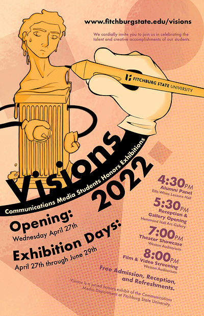 Visions 2022 Poster & Program (Fitchburg State University) advertising art cartoon college design digital art graphic design illustration layout marketing poster poster design program design