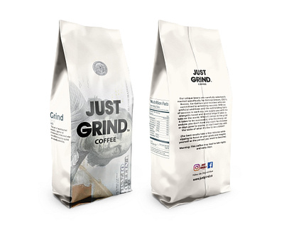 Just Grind - Coffee adobe illustrator branding coffee coffee packaging coffee pouch design graphic design illustrator packaging pouch pouch design