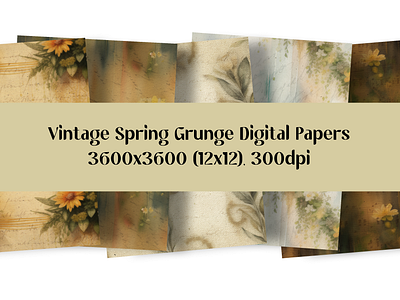 Vintage Spring Grunge Digital Papers backgrounds and textures digital papers digital planning digital scrapbooking