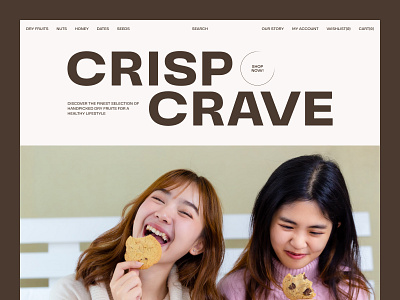 CrispCrave - eCommerce Website creative design e commerce ecommerce interface landing page landingpage minimal modern shop typography ui ui design user interface ux web web design webdesign website website design