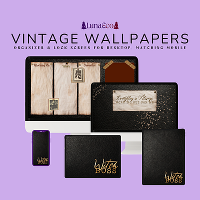 Vintage Wallpaper Set for Desktop & Mobile desktop organizers desktop wallpaper wallpaper sets