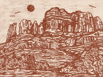 Cathedral Rock Sketch arizona desert illustration sedona sketch