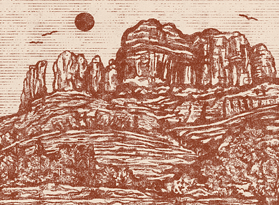 Cathedral Rock Sketch arizona desert illustration sedona sketch