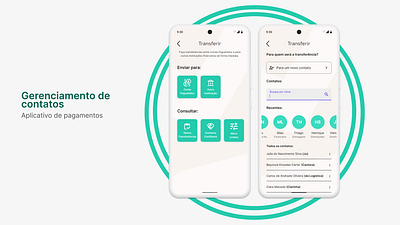 Gerenciamento de Contatos - Aplicativo de Pagamentos figma payment app portfolio ui ux