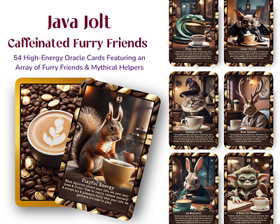 Java Jolt Coffee Animal Oracle Deck card design cartomancy oracle cards oracle decks