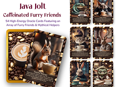 Java Jolt Coffee Animal Oracle Deck card design cartomancy oracle cards oracle decks