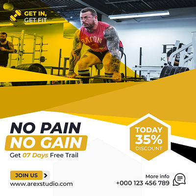 Flyer Design for GYM Social Media Post branding dailyui design facebook page graphic design illustration logo motion graphics photoshop post design social media post ui ui design vector youtube thumbnail