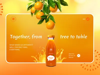 3d animation for Website and Mobile 3d adobe photoshop animation boutle drink figma fresh juice fruit gif interaction juice labledesign landing page motion graphics orange organic food parallax ui ux website