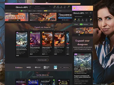 DriveThruRPG fan redesign ui/ux commerce e commerce redesign rpg tabletop rpg ui ux webdesign