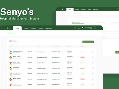 Hospital management system dashboard design hosptial ui