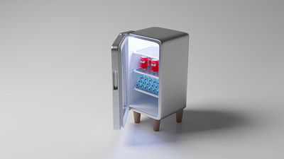 3D modeling of mini fridge 3d 3d modeling blender design graphic design project