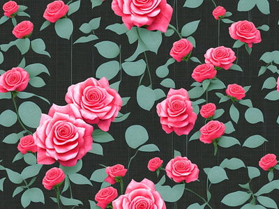 3d Red and pink matte roses seamless pattern flowers pink roses roses