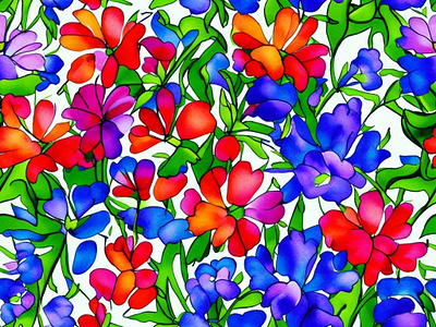 Colorful flowers in the style of watercolor on a white backgroun colorful colorful flowers flowers
