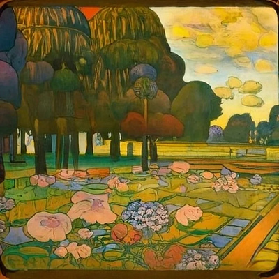Diego Rivera vibrant landscape in bloom during the Golden Hour a diego rivera landscape vibrant
