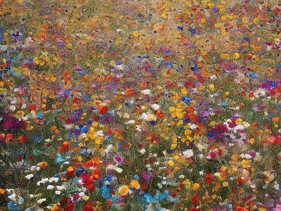 Field of flowers in style of jackson pollock field of flowers flowers jackson pollock