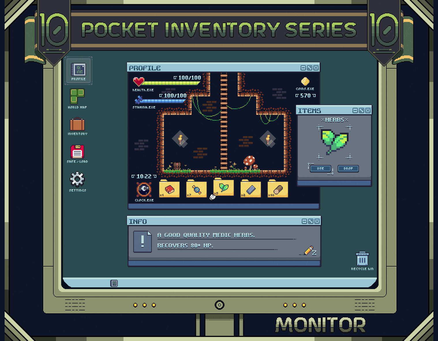 Pocket Inventory Series #10 : Monitor 2d animation asset pack design game gui humblepixelofficial monitor pixel art png sprites ui unity