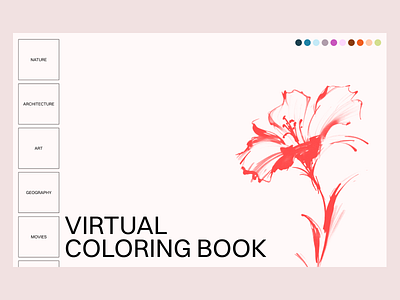 Virtual coloring book design graphic design illustration typography ui ux web design
