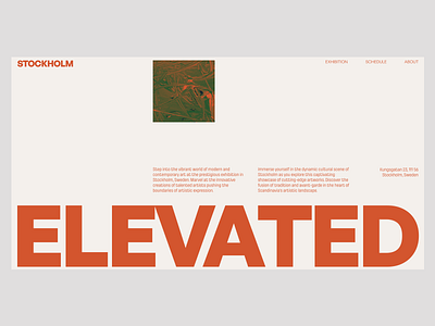 Contemporary art exhibition in Stockholm design typography ui ux web design