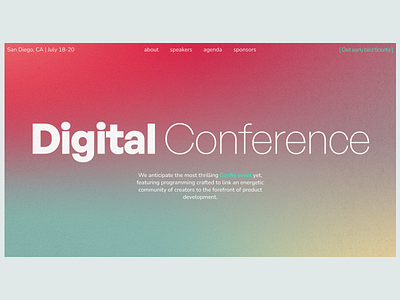 Digital Conference in San Diego design typography ui ux web design
