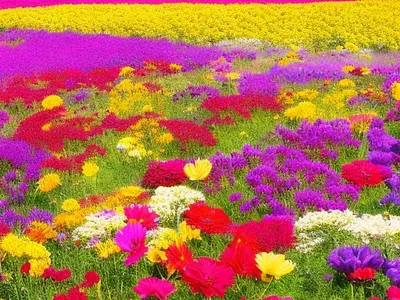 Vibrant colorful field of flowers colorful field of flowers flowers vibrant