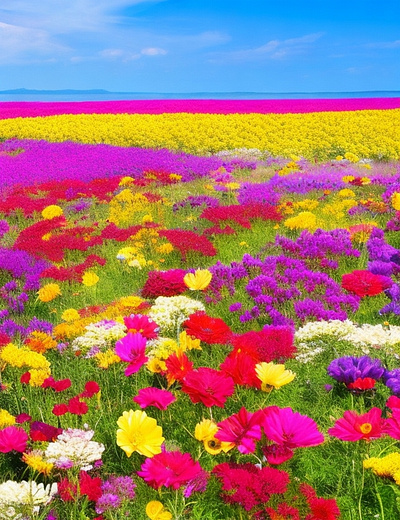 Vibrant colorful field of flowers colorful field of flowers flowers vibrant