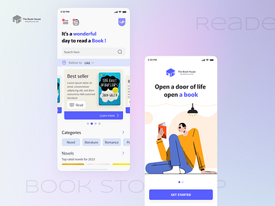 The book House - Mobile App book graphic design reading ui ux uxui