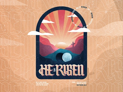 HE IS RISEN + MY STORY art bible celebrate christ design drawing easter has he hope illustration jesus landscape procreate resurrection revival risen series sunday texture