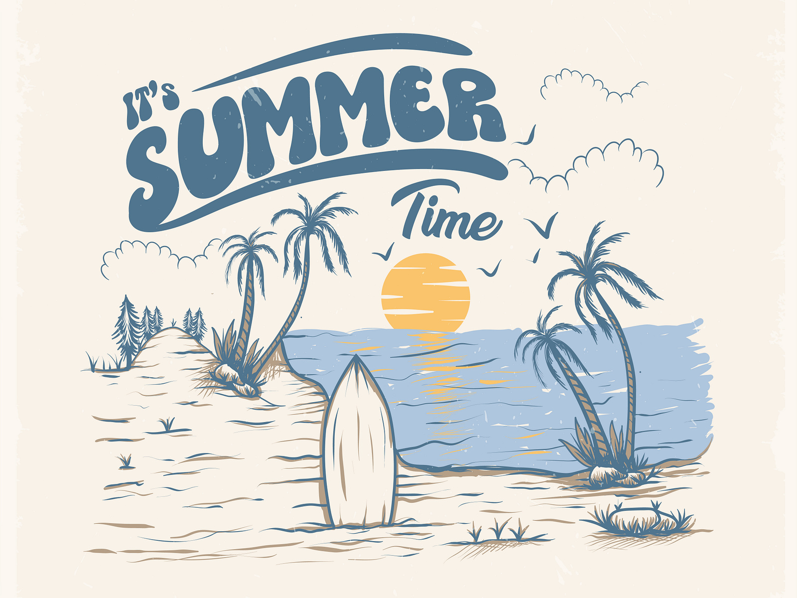 Summer Beach Hand Drawing T Shirt By Md Robiul Hossin On Dribbble 2681