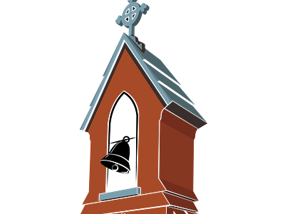 Church bell tower church graphic design logo vector