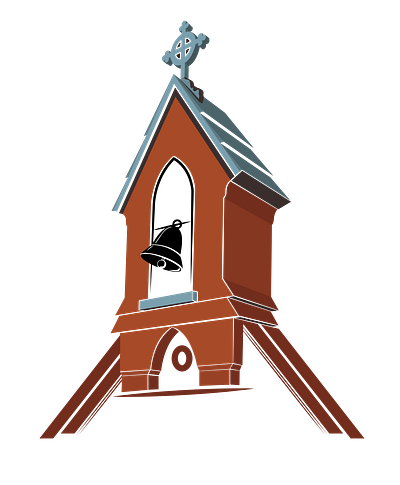 Church bell tower church graphic design logo vector