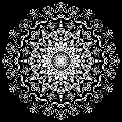 Black And White Mandala art background drawing flower graphic design illustration mandala design mandalas pattern