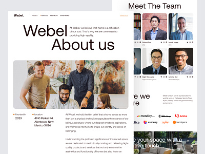 Webel - About Us about about us bold bold style clean design furniture furniture landing page furniture website home interior landing landing page minimal room ui ux web web design website