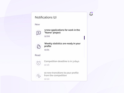 Notifications for job searching platform app chat design designer icons job new notification on search ui ux web website work