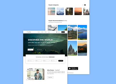TravelPost - Landing Page dekstop design ui web design website