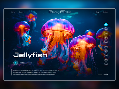 Deep blue - Web Design, Hero Section blue colors discover figma graphic design hero section landing page marine midjourney mordern design naturelovers ocean photoshop sea ui underthesea underwater ux web design website