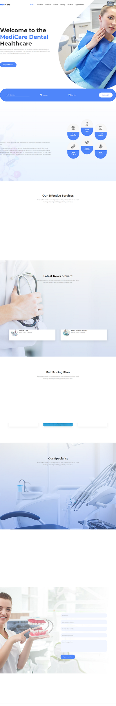 WordPress website design ( Health and medical landing page ) dental care dental website doctor website elementor pro health website landing page medical website web design webdesign website website design wordpress landing page wordpress website