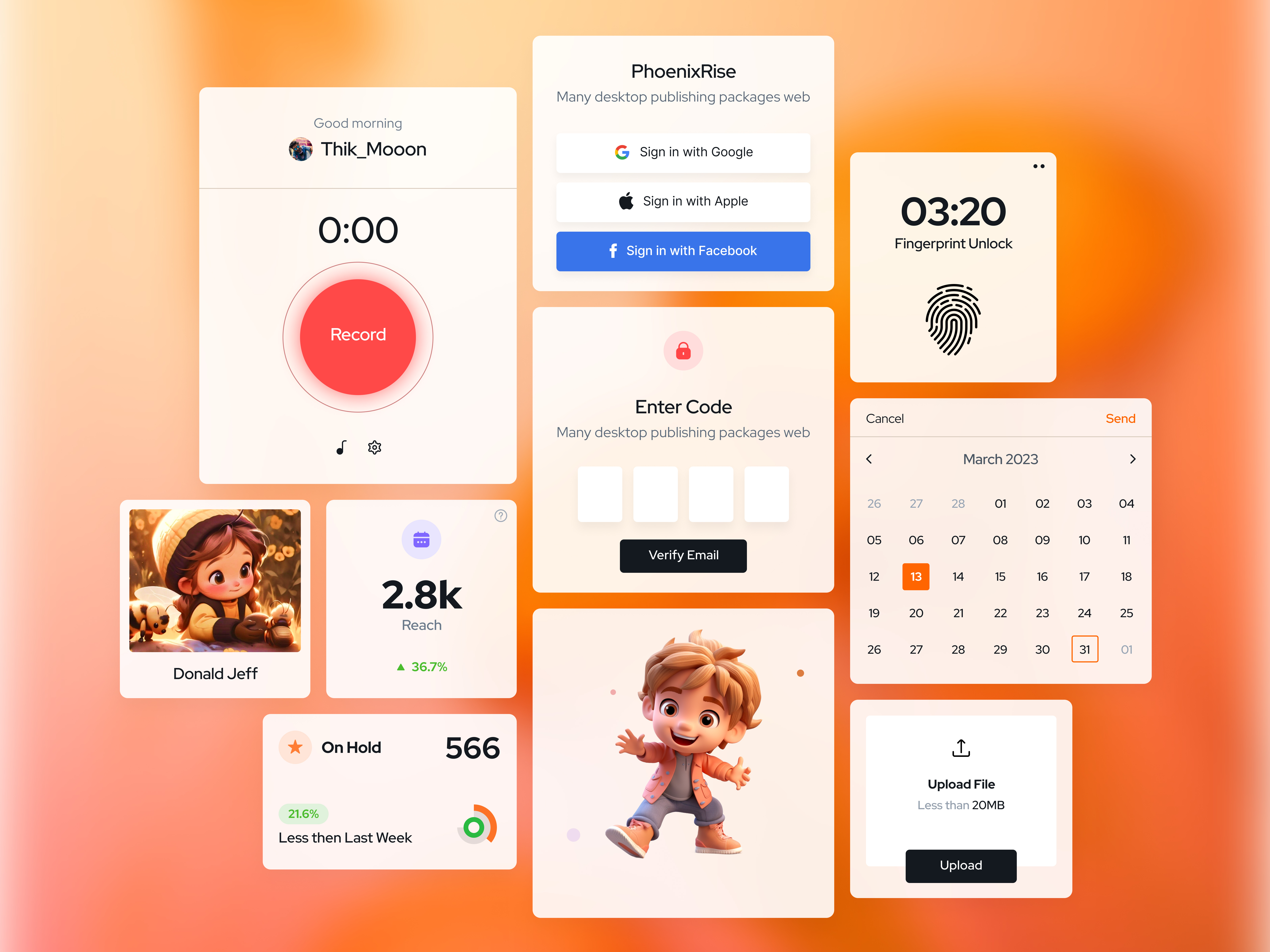 Components Design 3d animation branding clean design component design flat graphic design illustration logo motion graphics typography ui uiux