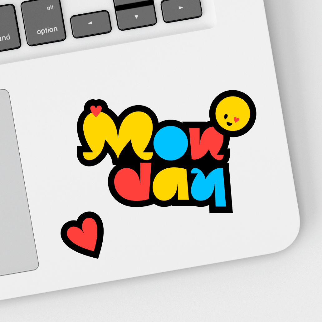 Monday. Sticker pack graphic design lettering logo monday sticker pack type vector