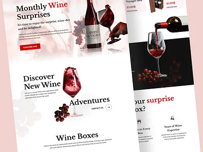Wine Website Design figma ui design uiux wine wine box wine glass wine website