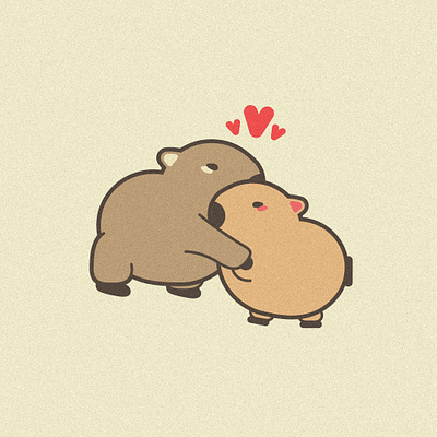 Сute capybaras adobe illustration bara capy capybara cartoon cute illustration vector