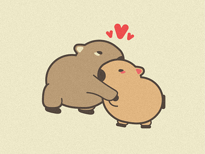 Сute capybaras adobe illustration bara capy capybara cartoon cute illustration vector