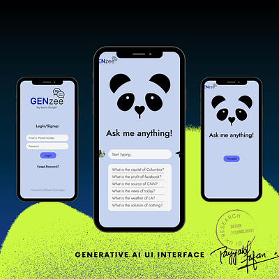 Generative AI Chat Bot | App Design aiappdesign aiapplicationdesign aibotdesign animalappdesign animaldesign blue blueappdesign botdesign genaiappdesign generativeai generativeaiapp generativeaidesign genz genzee genzeedesign panda