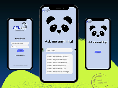 Generative AI Chat Bot | App Design aiappdesign aiapplicationdesign aibotdesign animalappdesign animaldesign blue blueappdesign botdesign genaiappdesign generativeai generativeaiapp generativeaidesign genz genzee genzeedesign panda