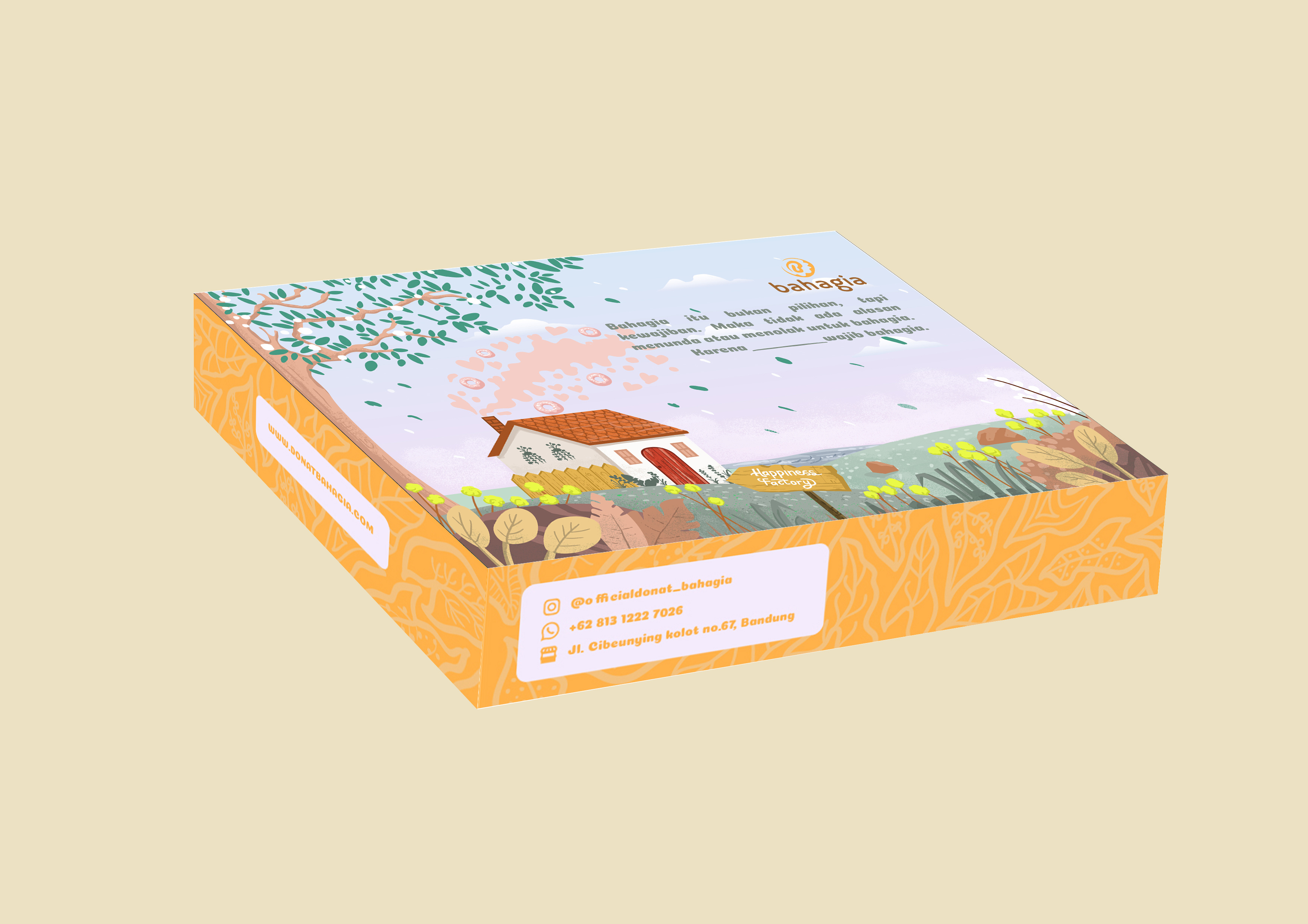 Happiness Factory Packaging Illustration artwork branding design graphic design illustration landscape illustration packaging packaging design packaging illustration