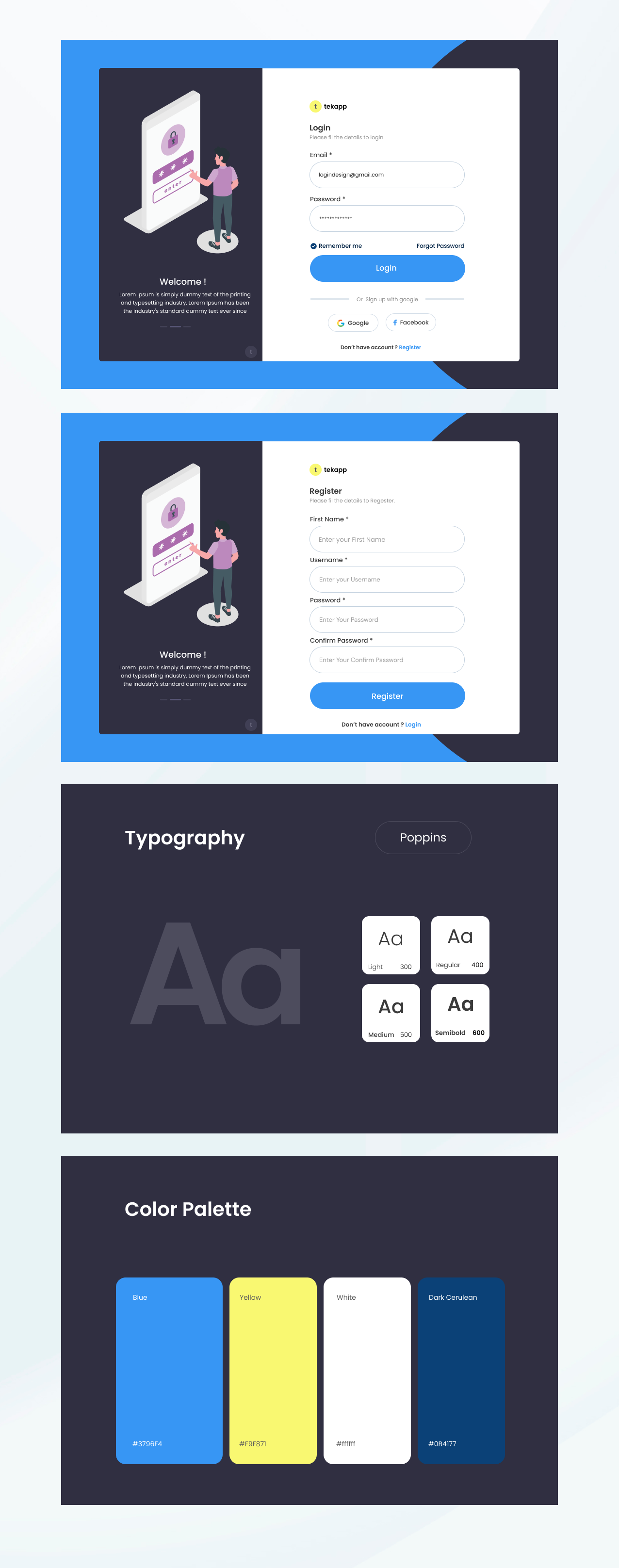 Modern Login UI Design figma login logo signup template ui design web design
