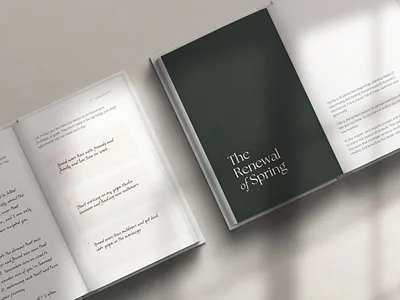 The Seasons: Wellness Journal Layout branding editorial editorial layout gold graphic design green handwritten journal layout magazine minimal modern notebook print print design scandi seasonal typography