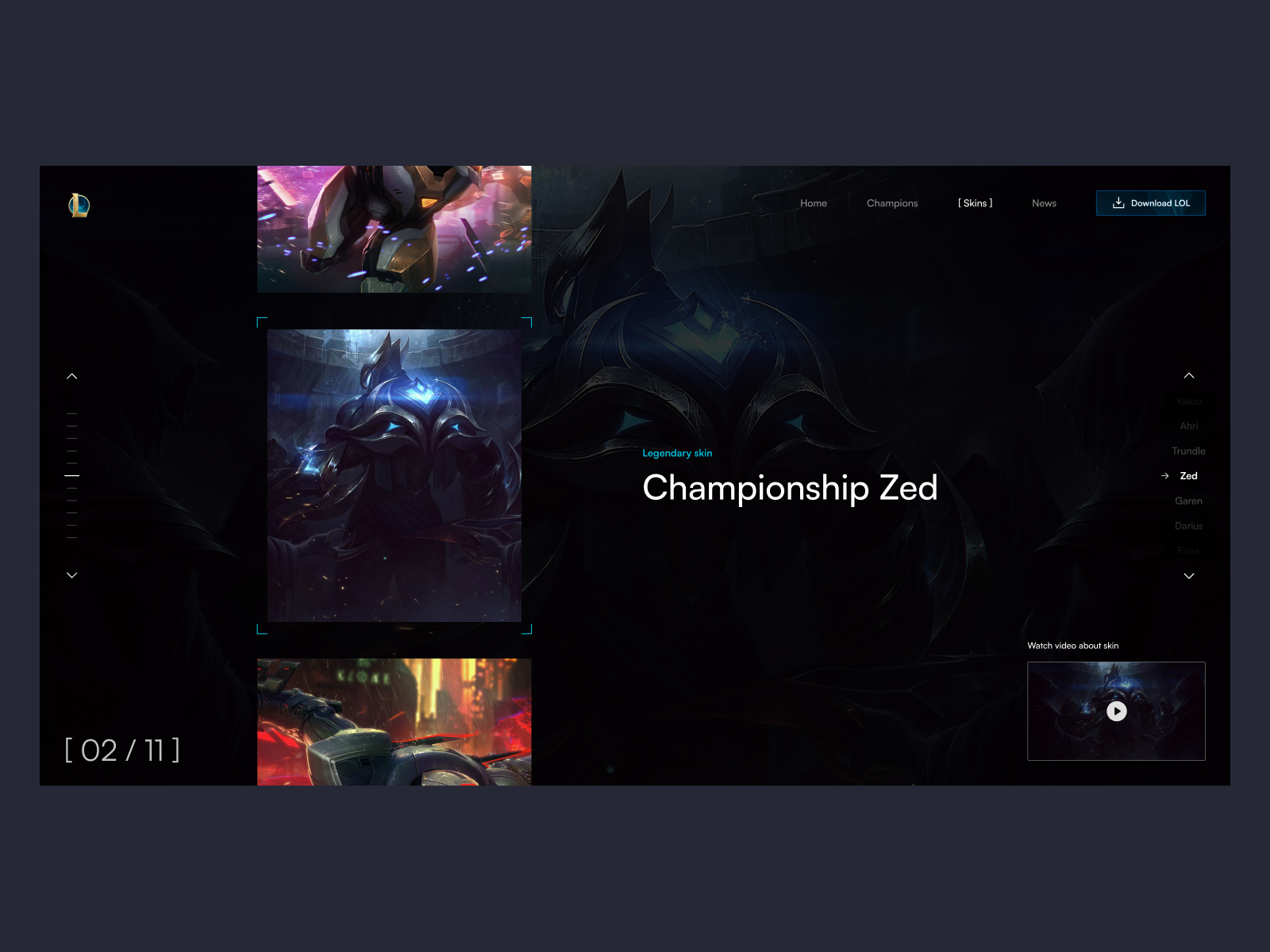 League of Legends concepts design hero section landing page ui uxui web design
