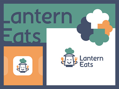 Logo design | Lantern Eats app app icon branding chef chef hat design eats food food logo fork graphic design happy face lantern lantern logo logo restaurant spoon vector warm logo