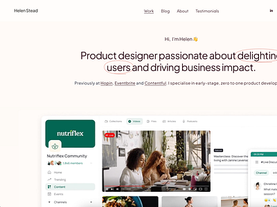Helen Stead | Portfolio Website | Product Designer b2b b2c figma product design saas ui ui design ux design